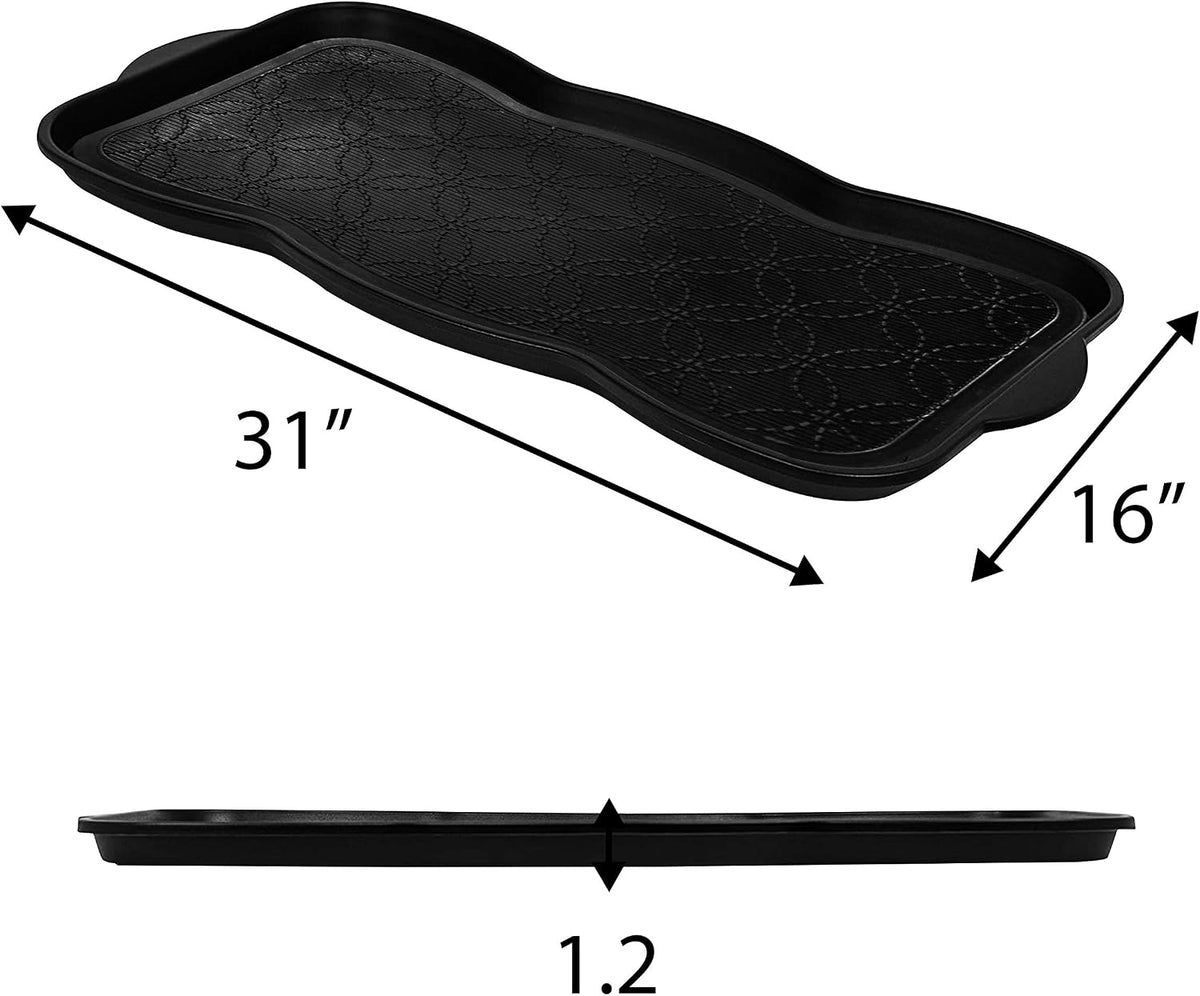 A1HC Boot Tray-Water Resistant Rubber Utility Shoe Mat 16"x31" for Indoor and Outdoor Use in All Seasons Multi-Purpose Boot Tray Mat for Entryways
