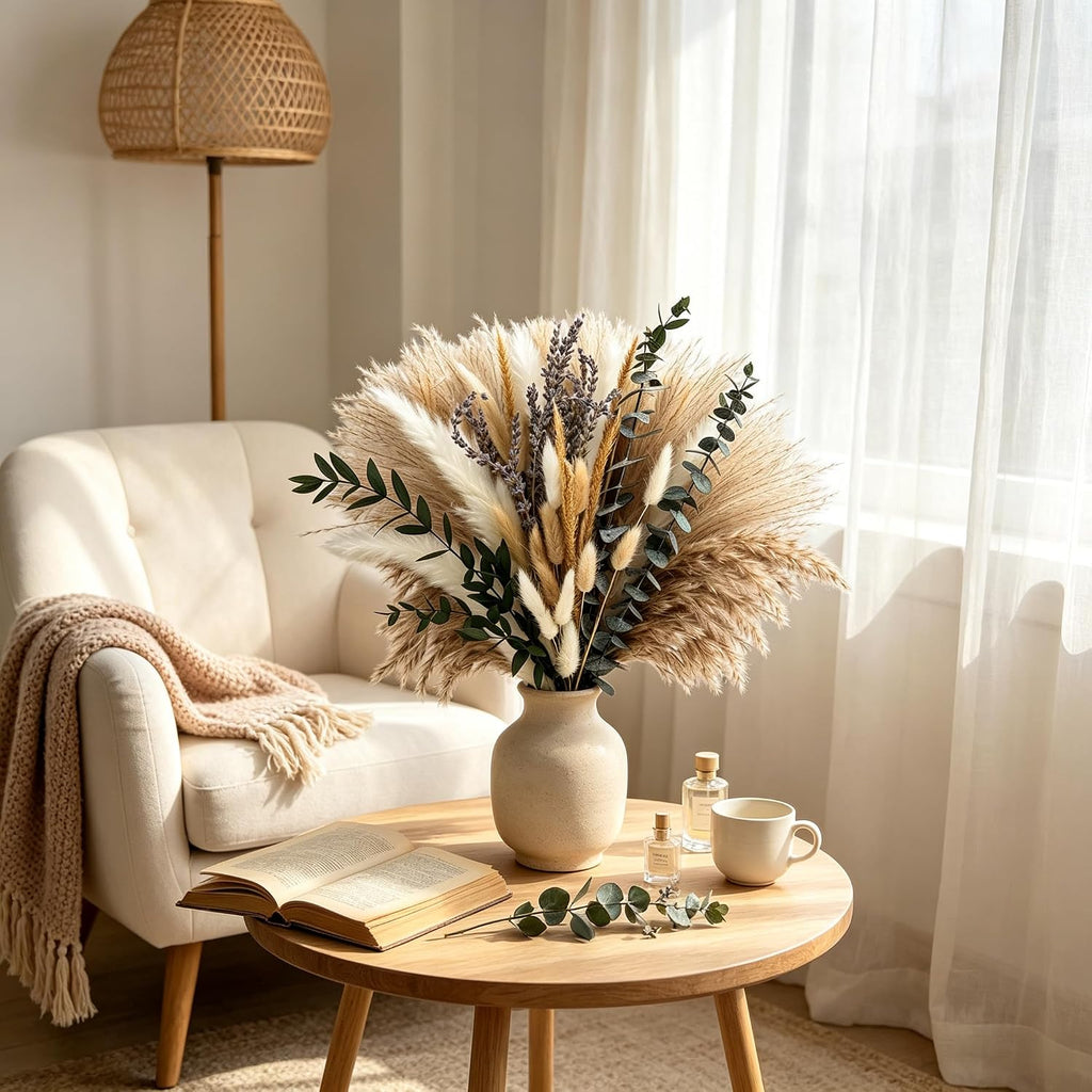 530/450Pcs Dried Pampas Grass Set for Dry Flower Home Decor (530Pcs Nature)