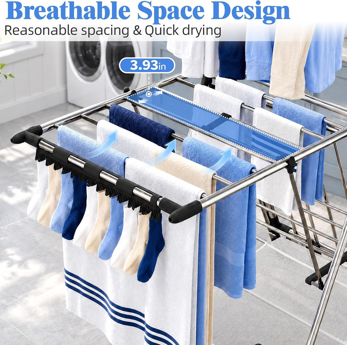 APEXCHASER Clothes Drying Rack with High Hanger