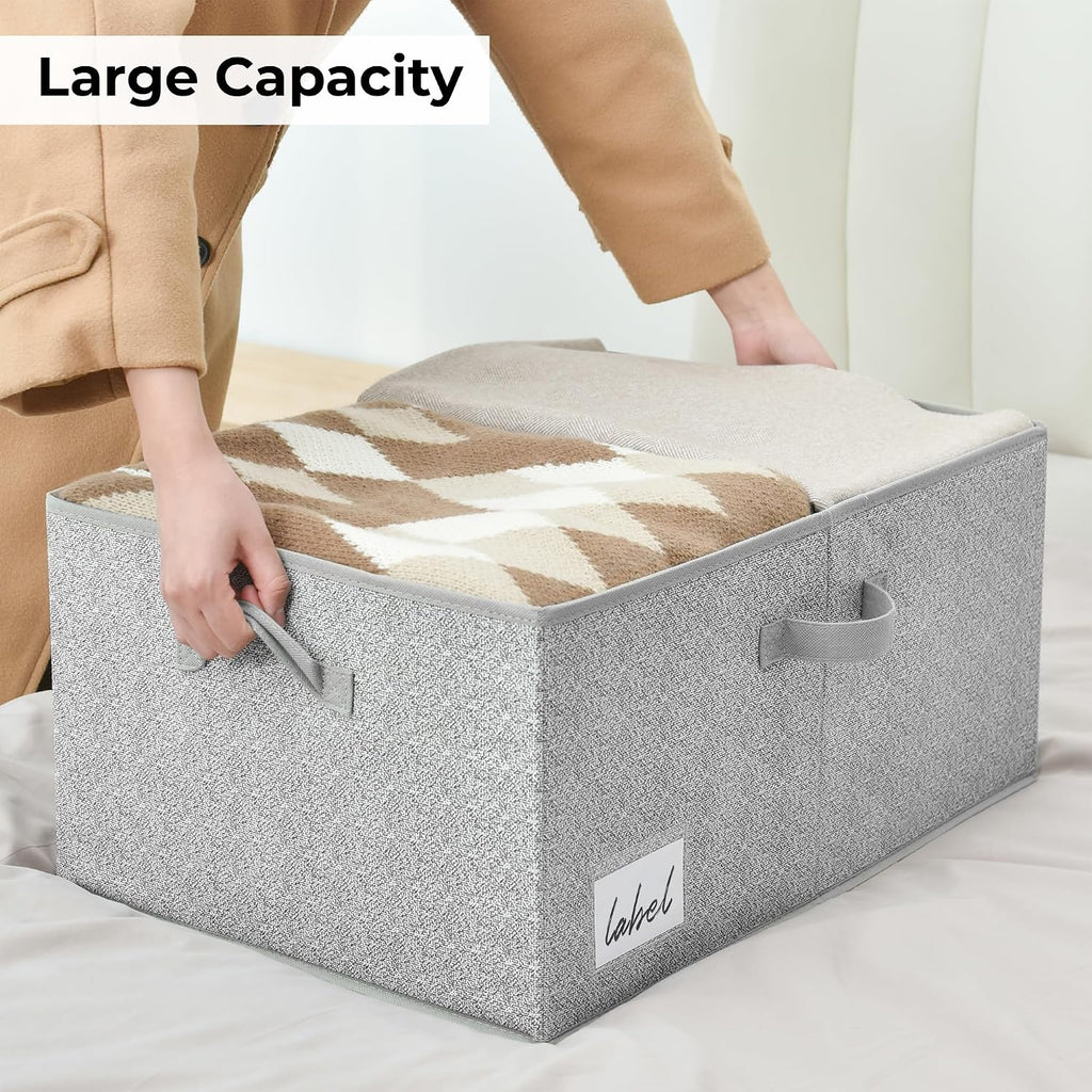 GRANNY SAYS Extra Large Storage Bins with Lids, Closet Bins, Ash Gray