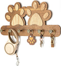 MTERSN Acacia Wood Cute Dog Leash Holder for Wall for Pet Organizer, Brown
