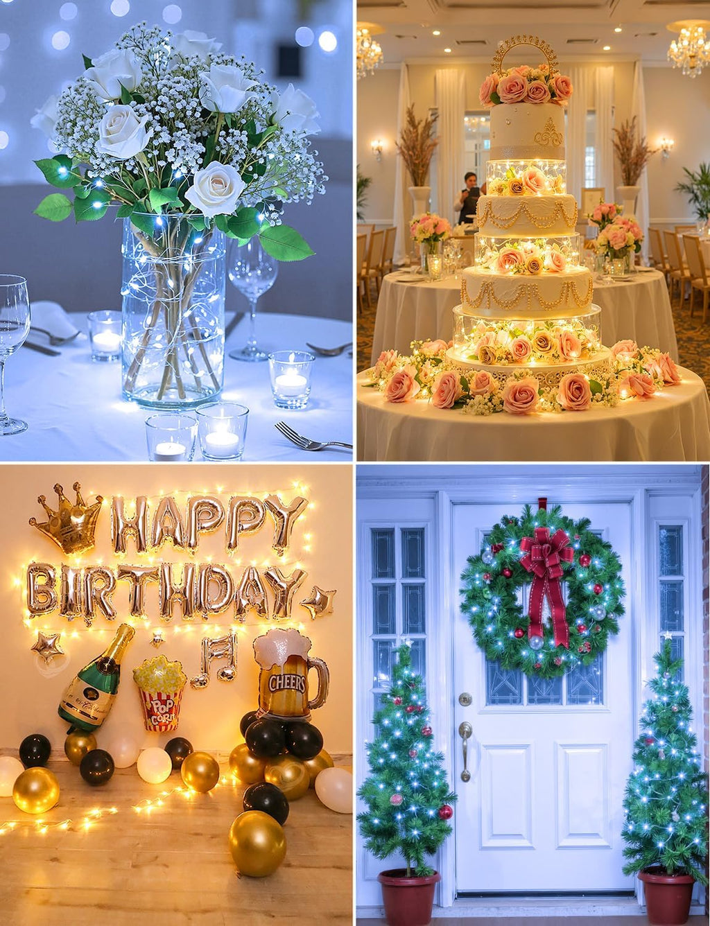 Brightown 14 Pack Warm White and White LED Fairy Lights Battery Operated