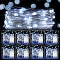 8 Pack LED Fairy Lights Battery Operated 20FT 60 LEDs Silver Wire String Lights Twinkle Lights Starry Fairy Lights for Bedroom Christmas Wedding Party Indoor Outdoor Decorations, Cool White