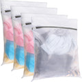 4 Pack Mesh Laundry Bags for Delicates, Laundry Bags Mesh Wash Bags (4x Large), Lingerie Bags for Washing Delicates, Garment Bag for Washing Machine