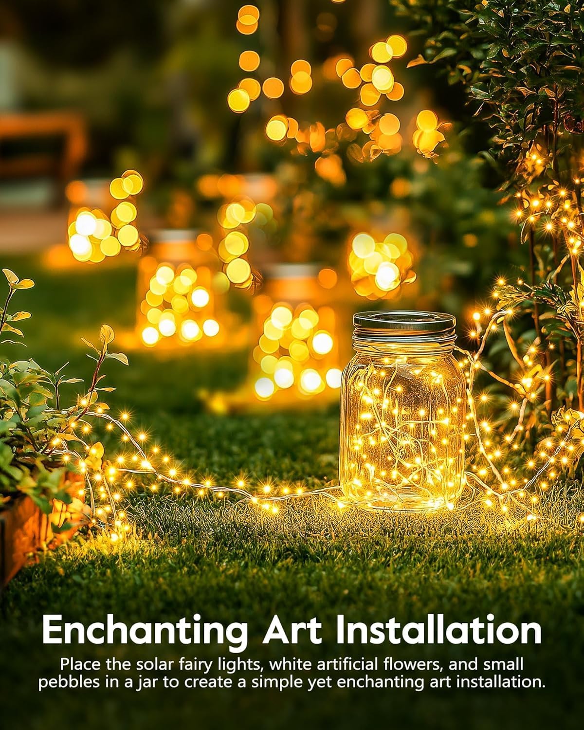 120 LED Solar Christmas Lights Outdoor Waterproof IP65, 10FT 8 Light Modes