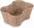 OtterPets Dog Toy Basket, Seagrass Bone Shaped Dog Toy Bin, 17x13”