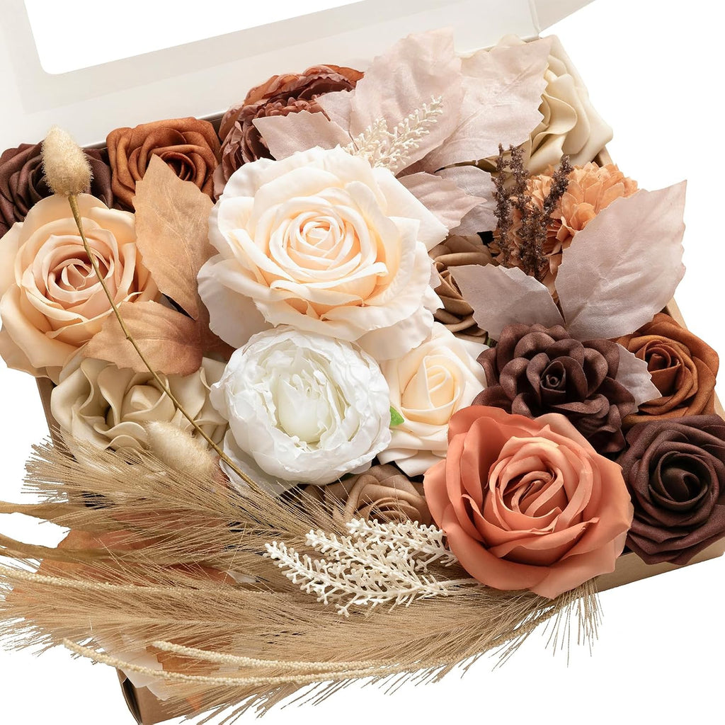 Ling's moment Artificial Wedding Fall Flowers Grand Combo, Boho & Sepia