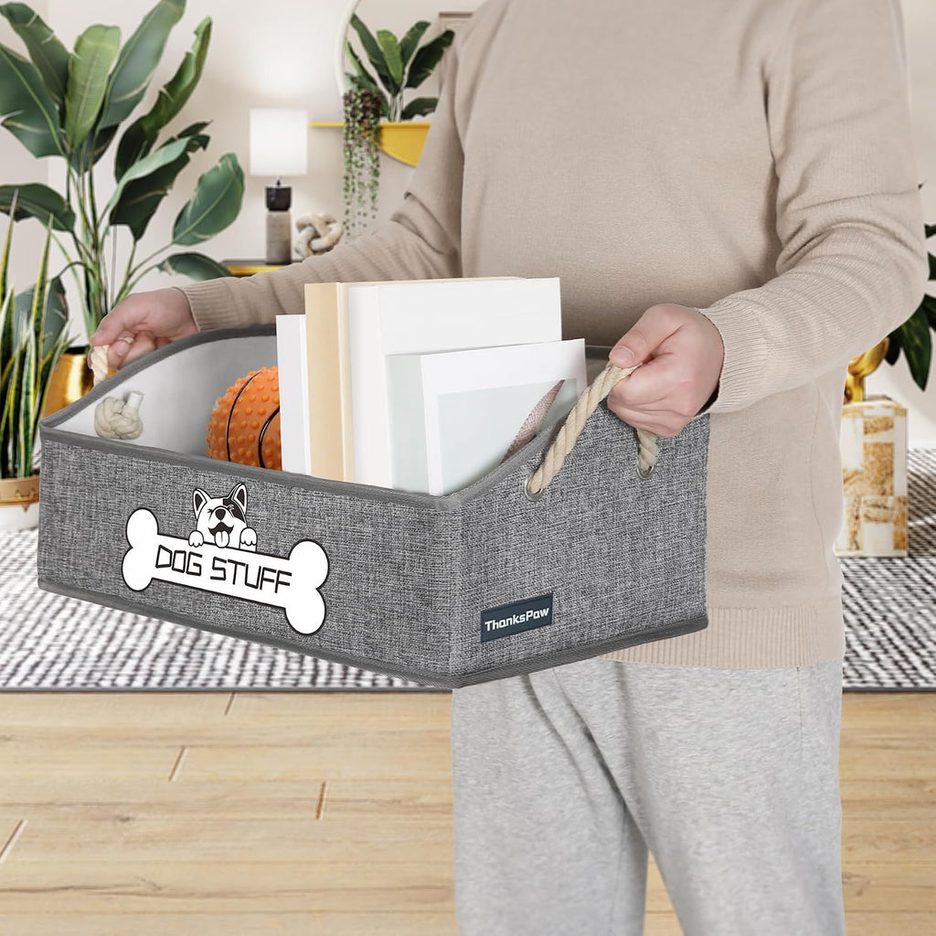 Dog Toy Basket, Storage Bin, Collapsible Box for Pet Accessories
