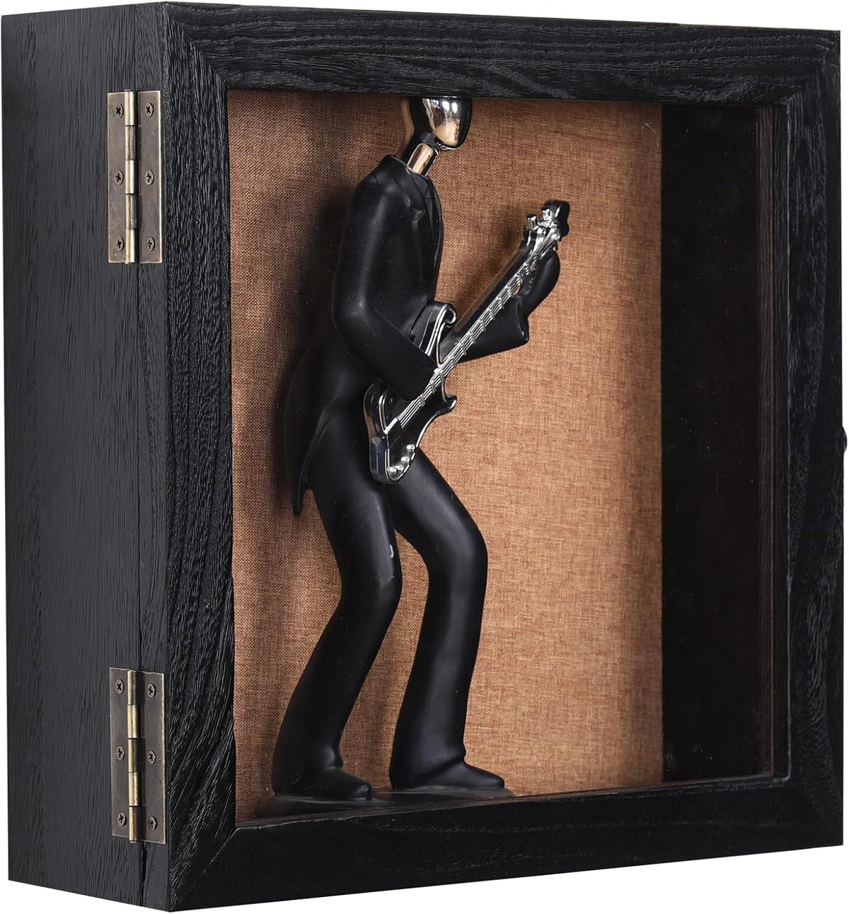 12 x 12 Extra Deep Shadow Box, 4-Inch Exterior Depth, Solid Wood, Black