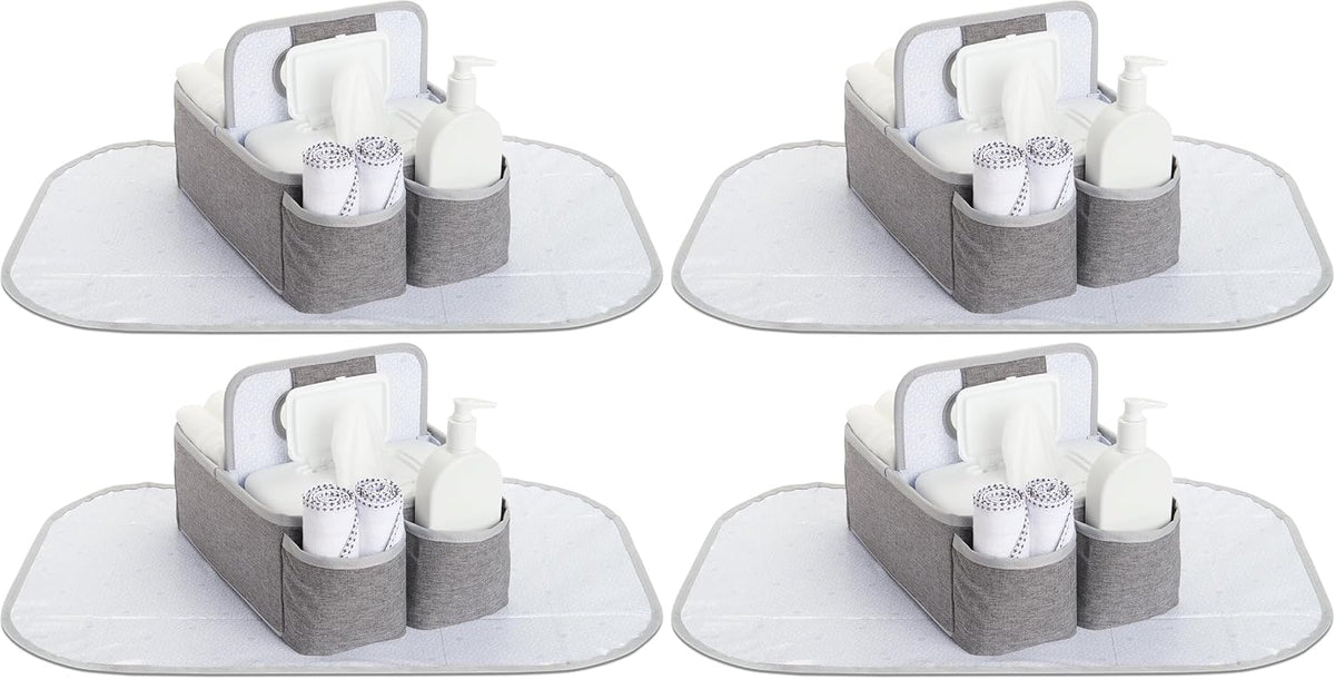 Munchkin® Portable Diaper Caddy Organizer, Grey 1 Count (Pack of 4)