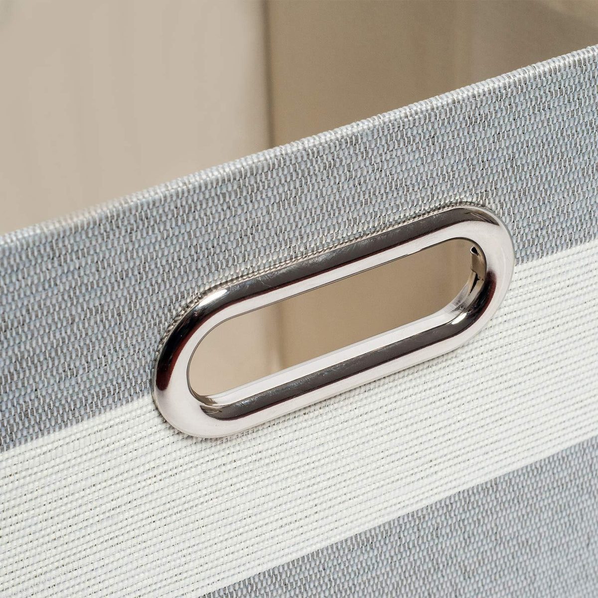 11x11 Storage Cubes Collapsible Fabric Bins Set of 4,Grey-white Striped