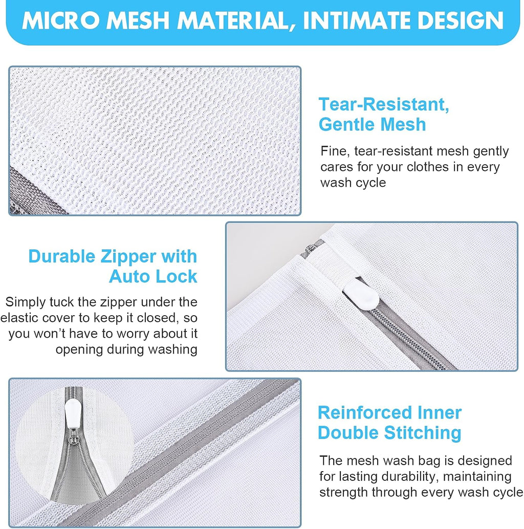 4 Pack Mesh Laundry Bags for Delicates, Laundry Bags Mesh Wash Bags (4x Large), Lingerie Bags for Washing Delicates, Garment Bag for Washing Machine
