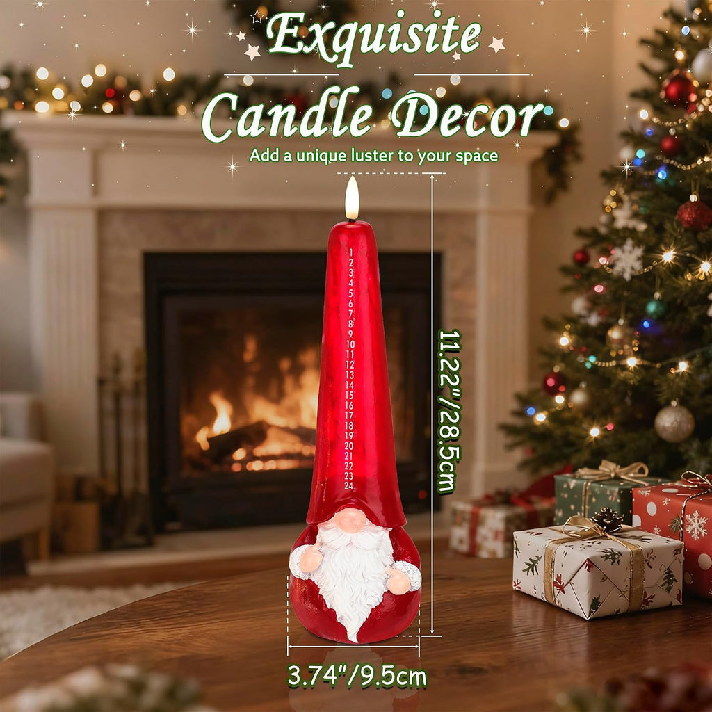 Christmas Flameless Candles with Remote, Santa Claus Countdown Candles