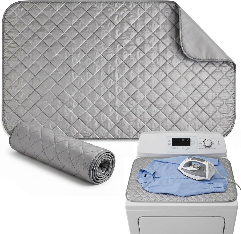 Portable Ironing Mat Blanket, Foldable Ironing Pad for Washer Dryer Top, Tabletop, Bed or Floor Ironing Board Alternative Replacement for Laundry Room, Apartment, Dorm, RV & Travel 18" x 31"