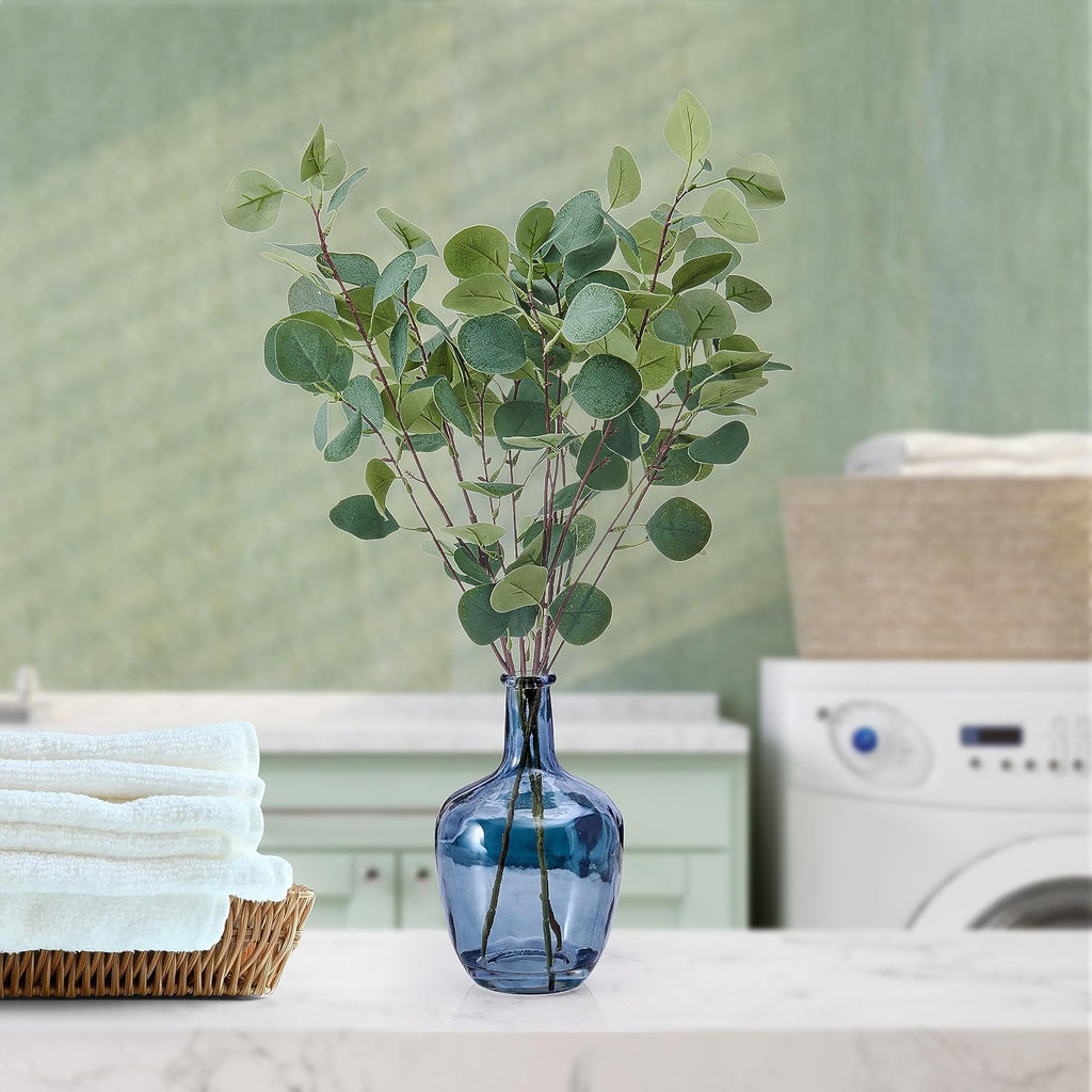 Elements Artificial Eucalyptus Greenery in Navy Vase - 26 Inch