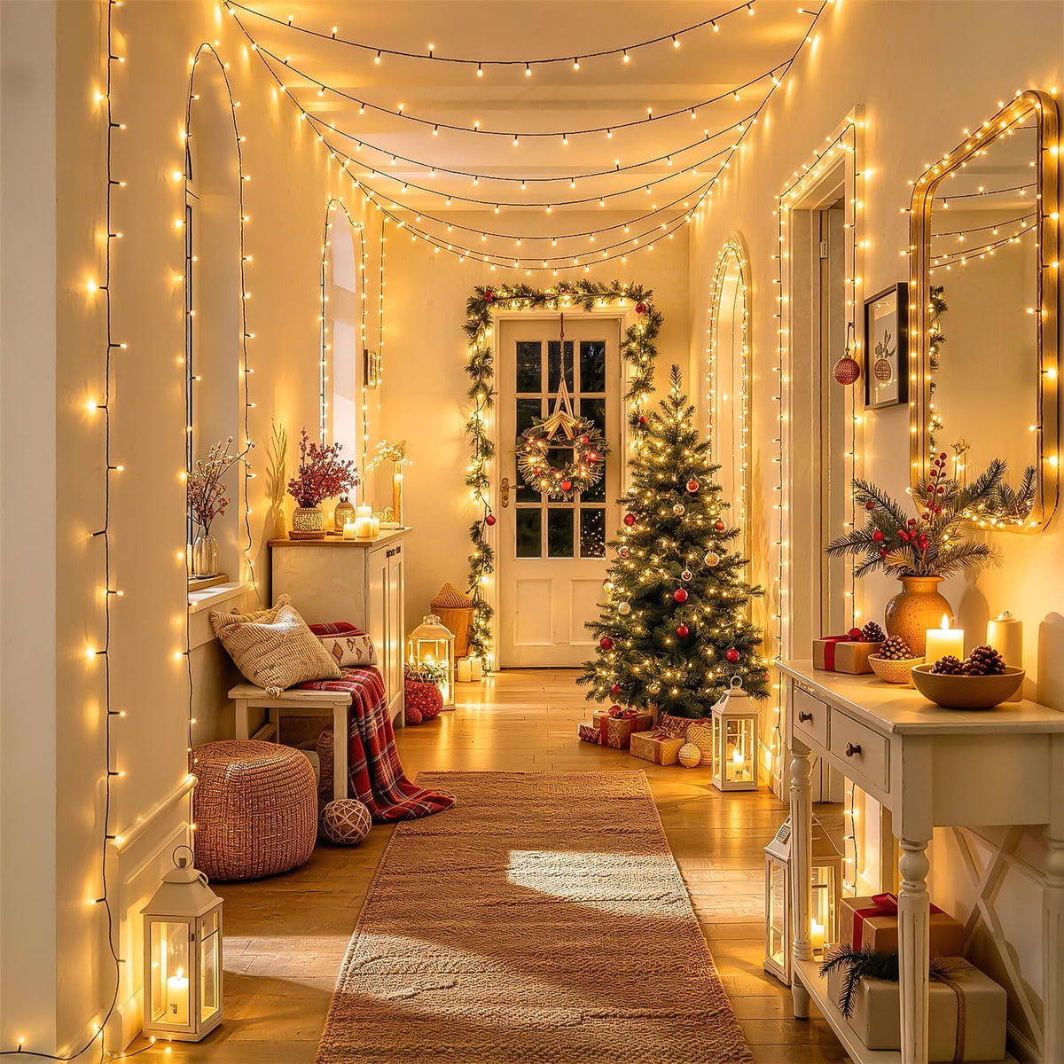 JMEXSUSS 66ft 200LED Christmas Lights Outdoor, Christmas Tree Lights Indoor