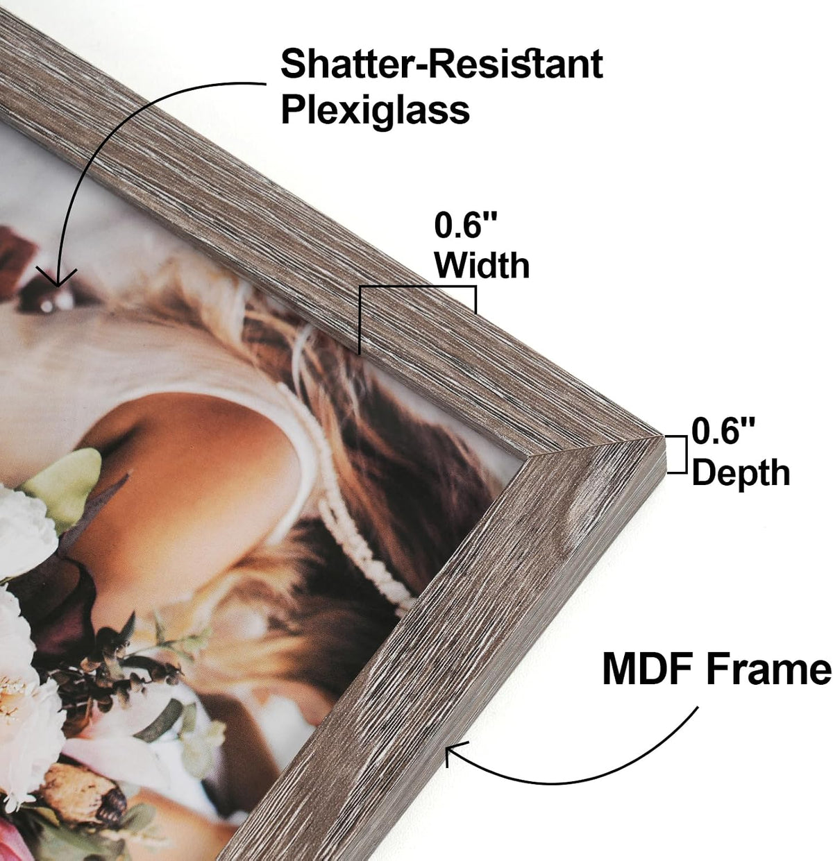 Fixwal Collage Picture Frames Set, 10 Pack, MDF, Multicolor, 8x10, 5x7, 4x6