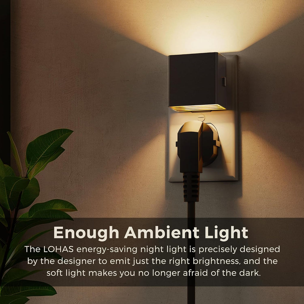 L LOHAS LED Night Light Plug into Wall, Dusk to Dawn Sensor, Dimmable