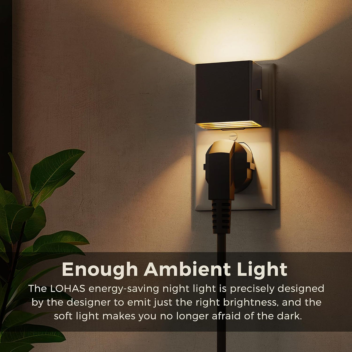 L LOHAS LED Night Light Plug into Wall, Dusk to Dawn Sensor, Dimmable