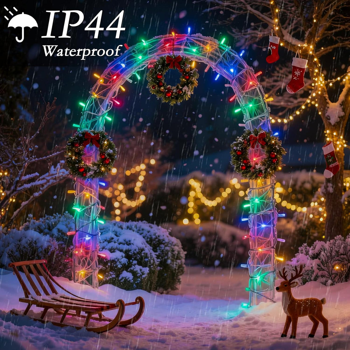 210FT 640 LED Christmas Tree Lights, Bright Warm White to Multicolor Outdoor Christmas String Lights for House, Fairy Lights with 11 Modes, Waterproof & Durable Indoor Outdoor Decor