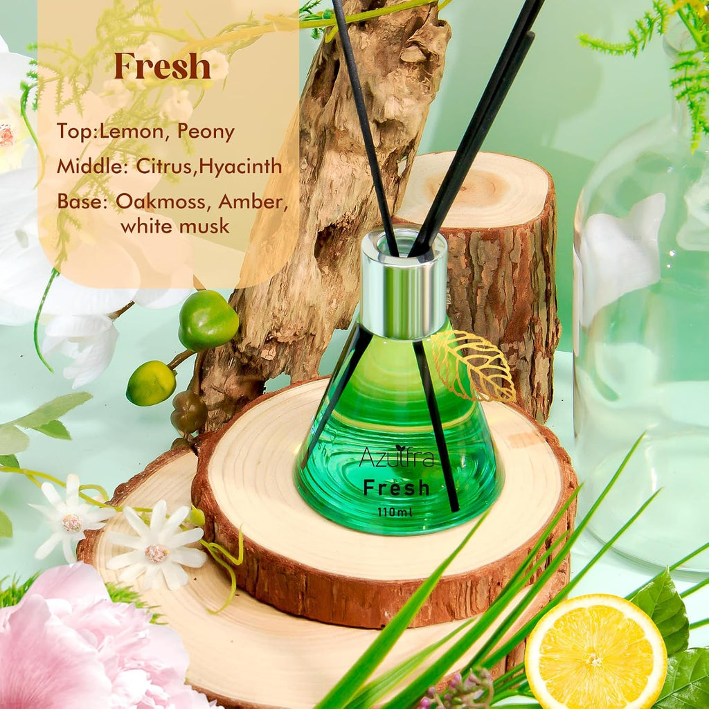Azulfra Reed Diffuser Set, Fresh Scented Diffuser for Home, 3.4 oz