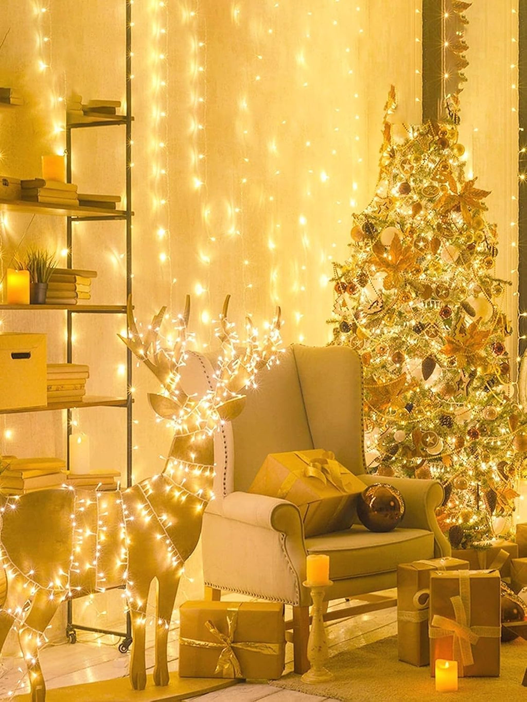 200 LED Christmas String Lights Outdoor Indoor, 66ft Connectable Stronger Clear Wire, Twinkle Fairy Lights Plug in with Remote for Christmas Tree, Bedroom, Classroom, Holiday Decorations(Warm White)