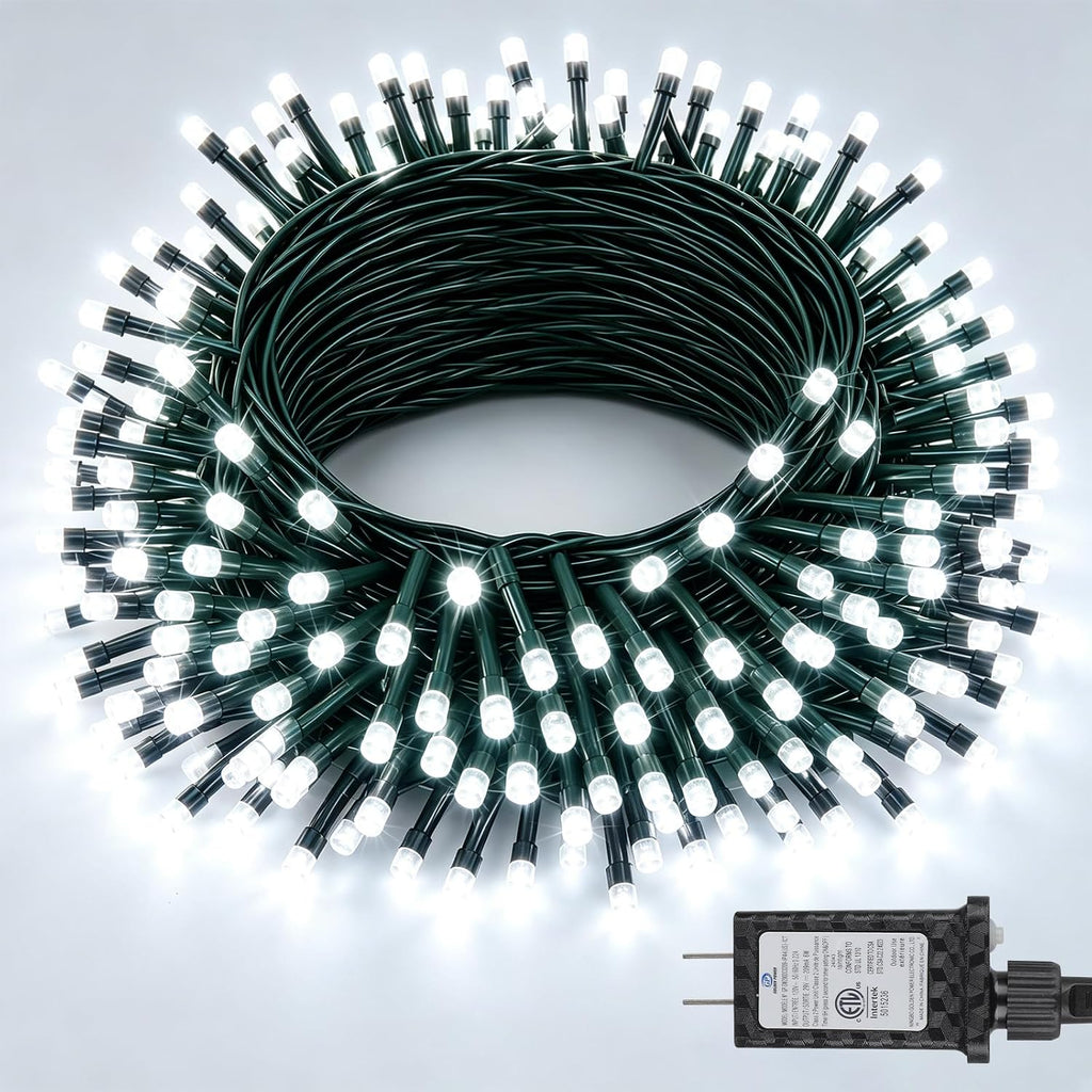 132FT 400 LED Christmas Lights with Timer, Twinkle Fairy Lights String with 8 Flashing Modes String Lights for Indoor Bedroom Outdoor Christmas Trees Garland Wreath Holiday Decorations, Cool White