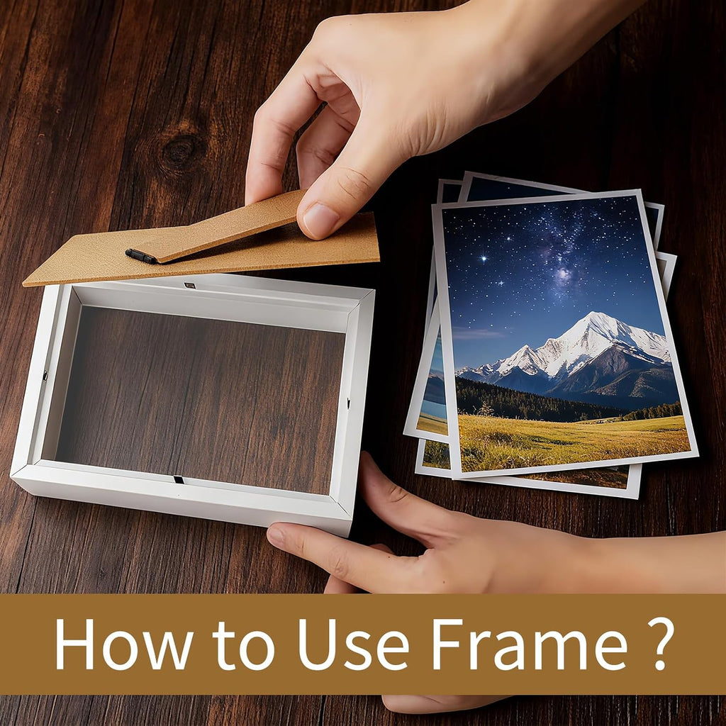 6 Pack 4 x 6 Inches Shadow Box Frame Bulk, Picture Frame Case