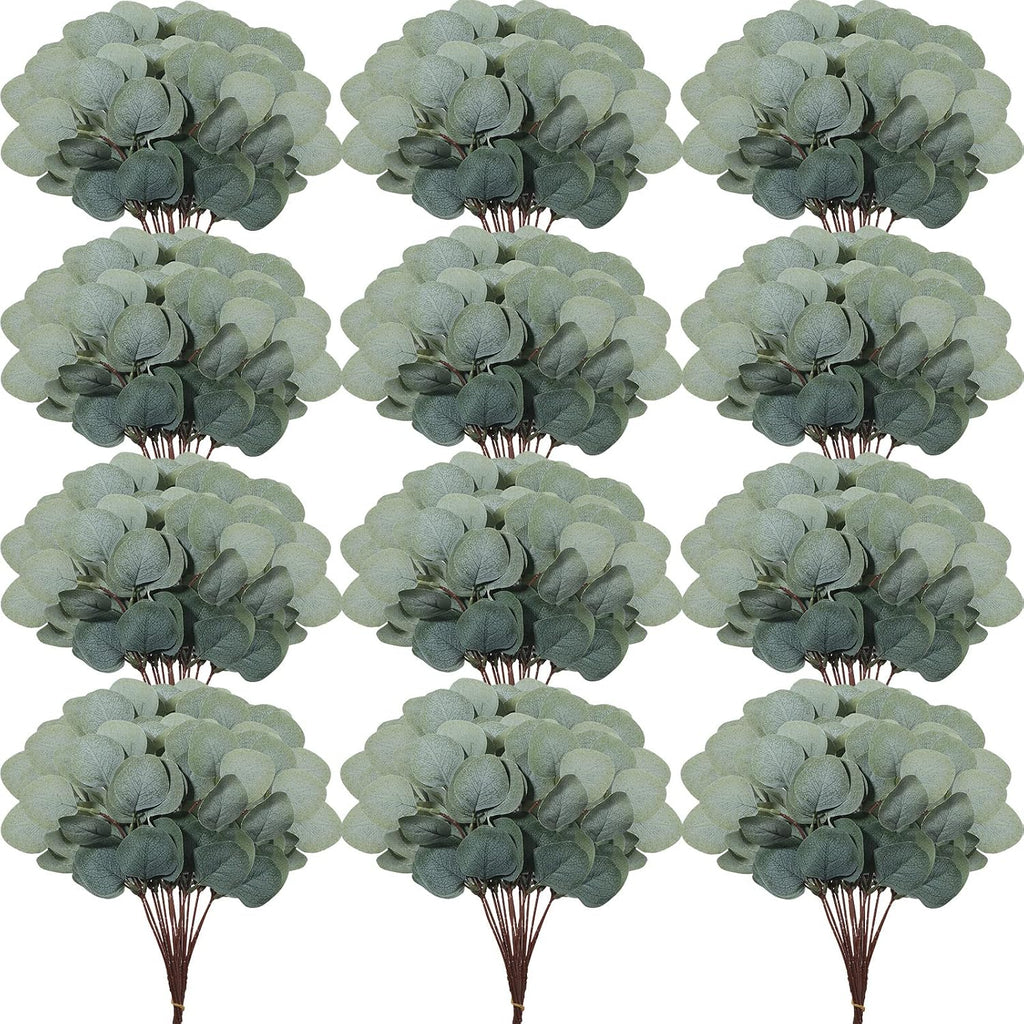 Taiyin 70 Pieces Artificial Eucalyptus Leaves Set Greenery Eucalyptus Stem