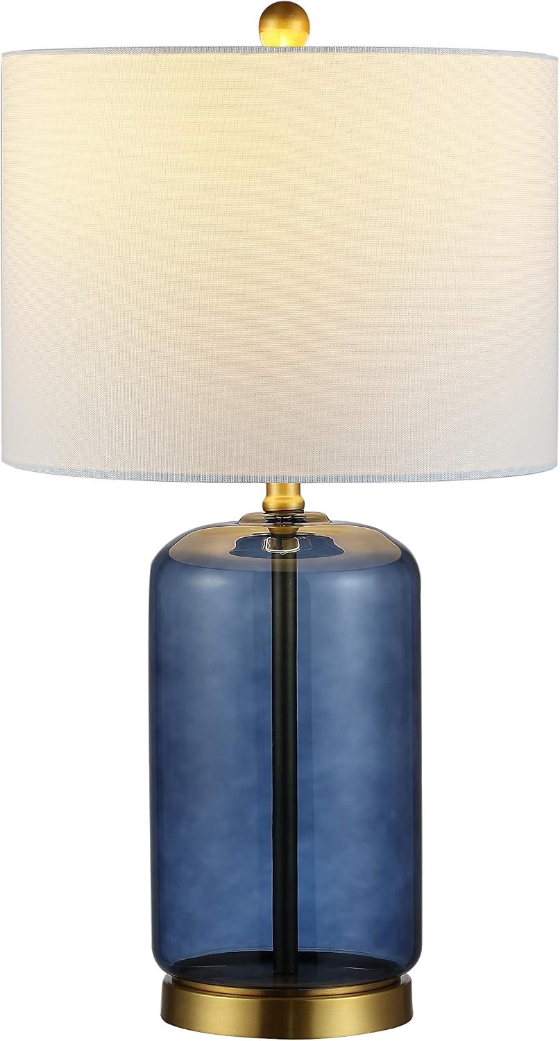 SAFAVIEH Lighting Novah Table Lamp, 26″ Glass Blue TBL4283B