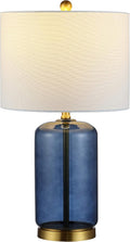 SAFAVIEH Lighting Novah Table Lamp, 26″ Glass Blue TBL4283B