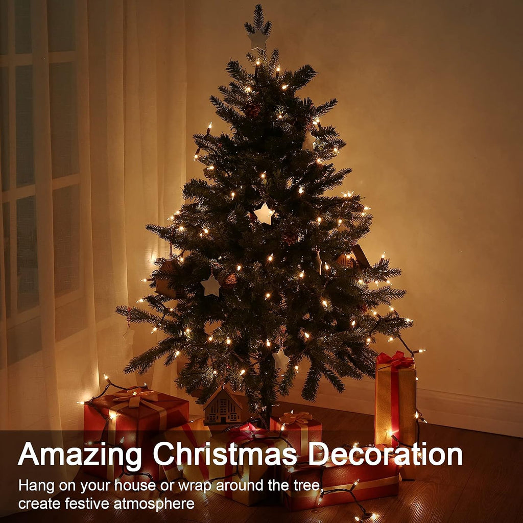 BrizLabs Christmas Lights, 300 Count Warm White Incandescent Light 69.6 ft