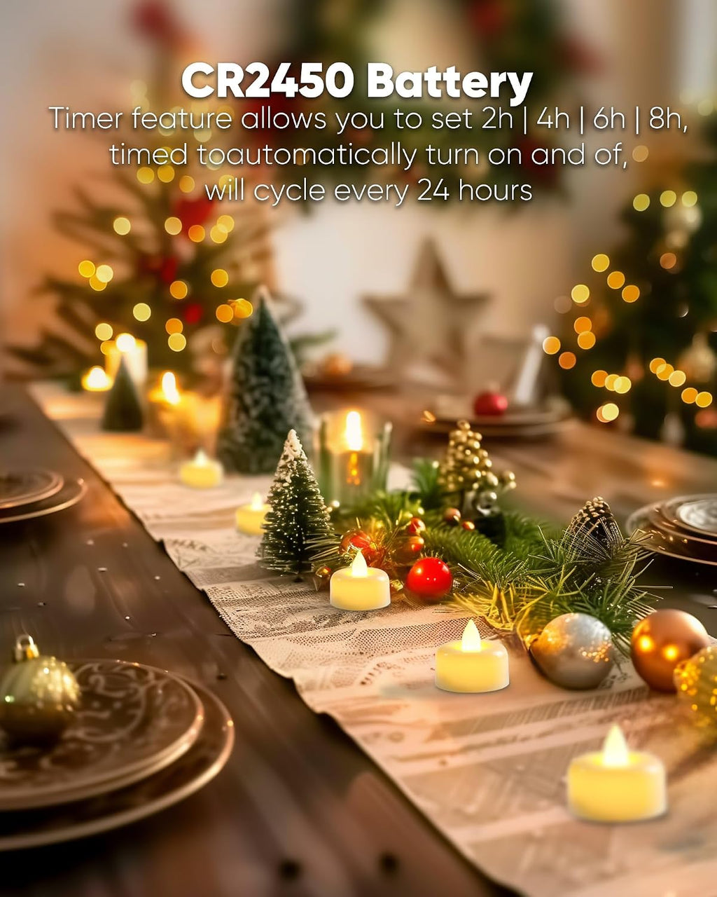 Amagic 24 Pack Remote Candles, Tea Lights with Timer, 400+Hours Flickering Flameless Battery Operated LED TeaLights Candles with Remote, for Table Centerpieces, Home Decor, Wedding, Party (White)
