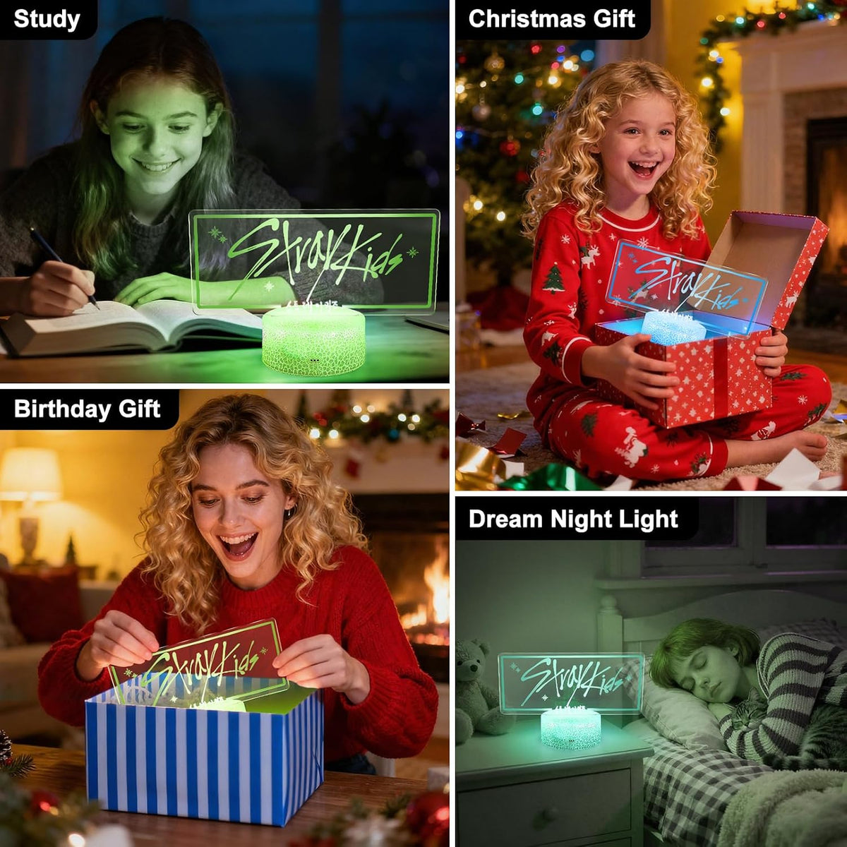 Stray Kids LED Night Light, 16-Color Adjustable Lamp for SKZ Stay Fans