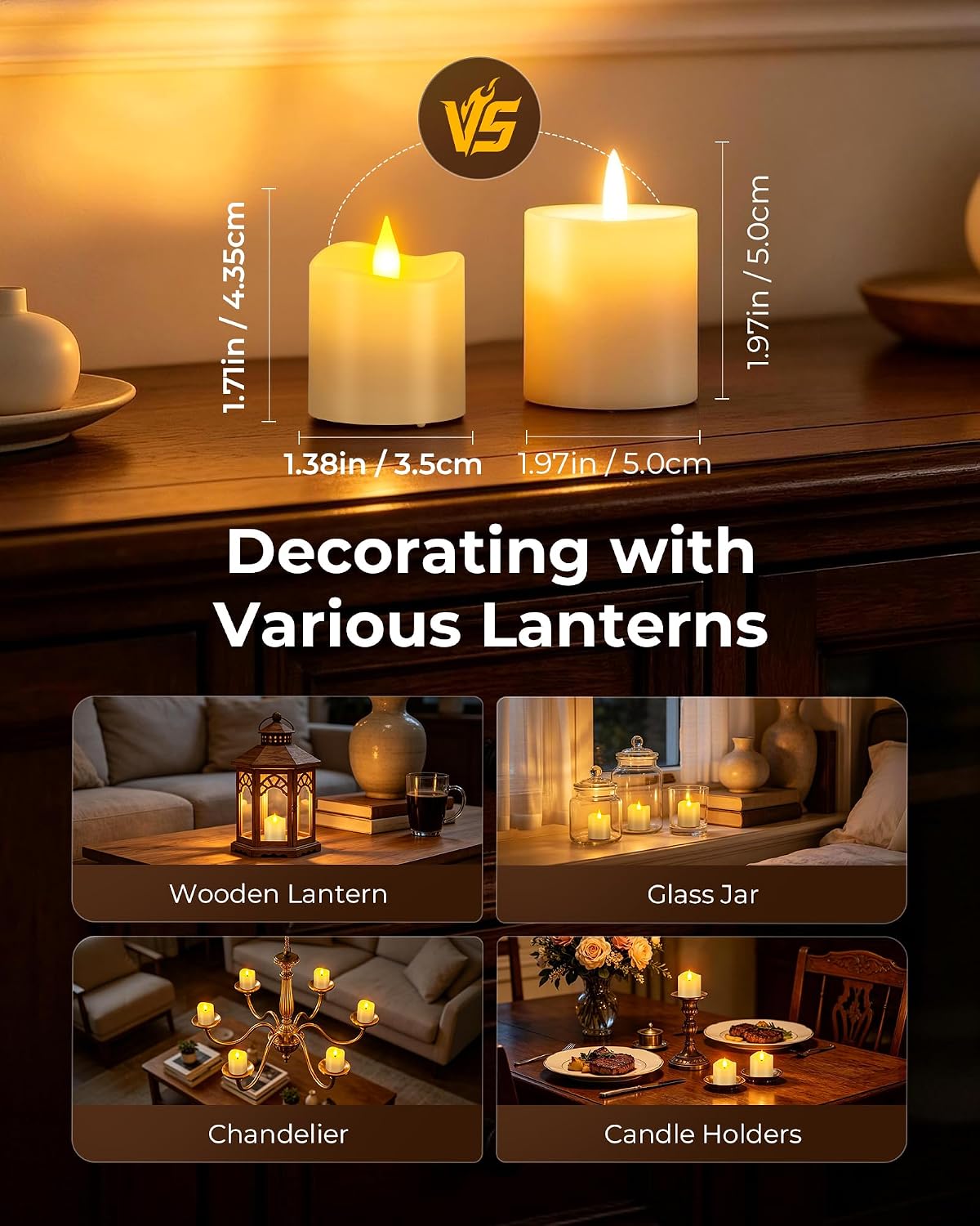 Yme Rechargeable Flameless Candles, Tea Lights with Remote & USB-C Charging
