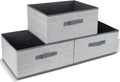 DAYARD Fabric Bins [3-Pack], Foldable Cube Baskets Storage Boxes for Shelves, Closet, Bookshelf, Nursery Organizer Containers, 16 x 11 x 8 inch Grey…