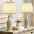 21.6" Nightstand Lamps Set of 2; Bedside Table Lamps for the Bedroom, Beige