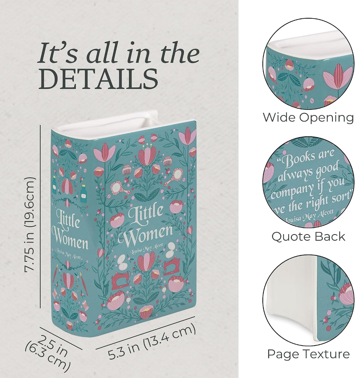 Steel Mill & Co. Ceramic Book-Shaped Vase, Little Women