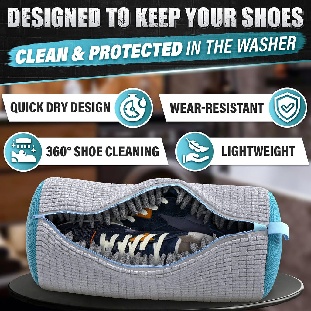 2 Pcs XXL Shoe Washing Machine Bag, Tennis Shoe Laundry Bag, Gray