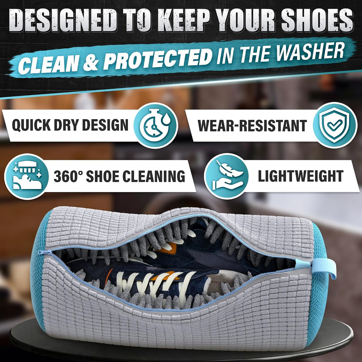 2 Pcs XXL Shoe Washing Machine Bag, Tennis Shoe Laundry Bag, Gray
