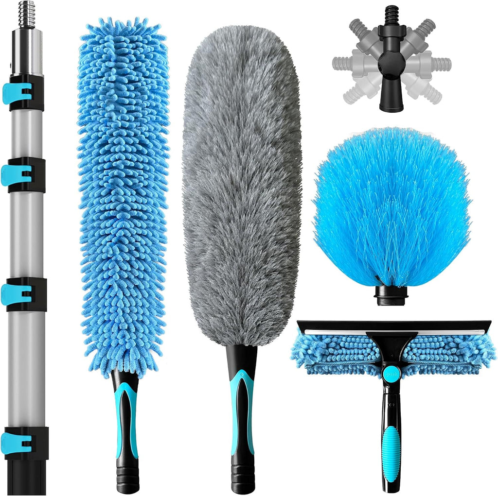 COVERONICS 30FT High Duster Cleaning Tools with 6-24FT Extension Poles