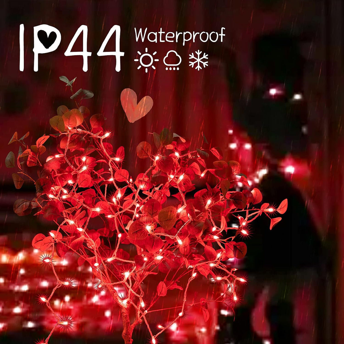 Minetom Clear Christmas Red String Lights 100 Count 20 Feet