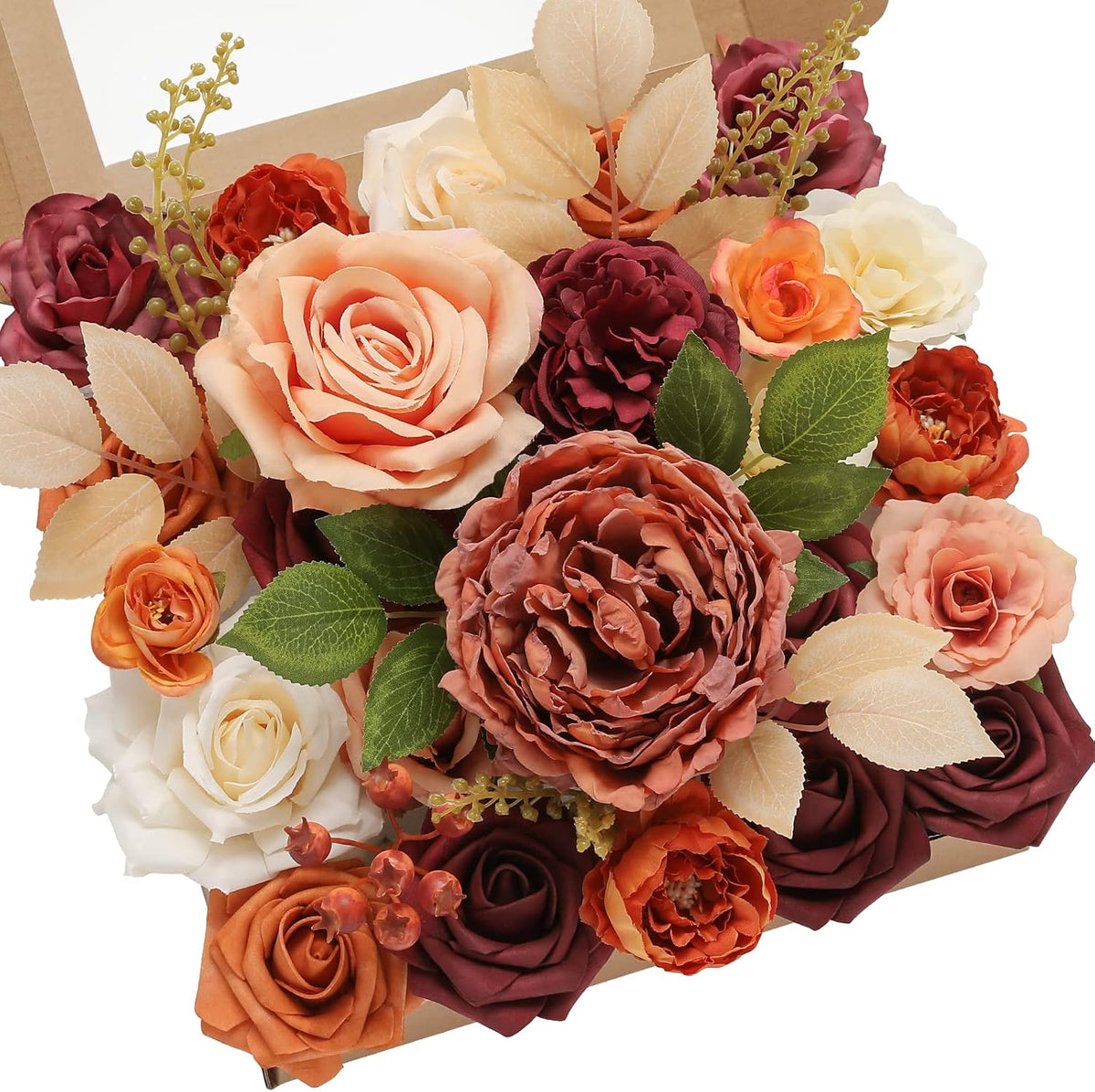 Serwalin 2PCS Artificial Flowers Orange Marigold Fall Flowers for Wedding