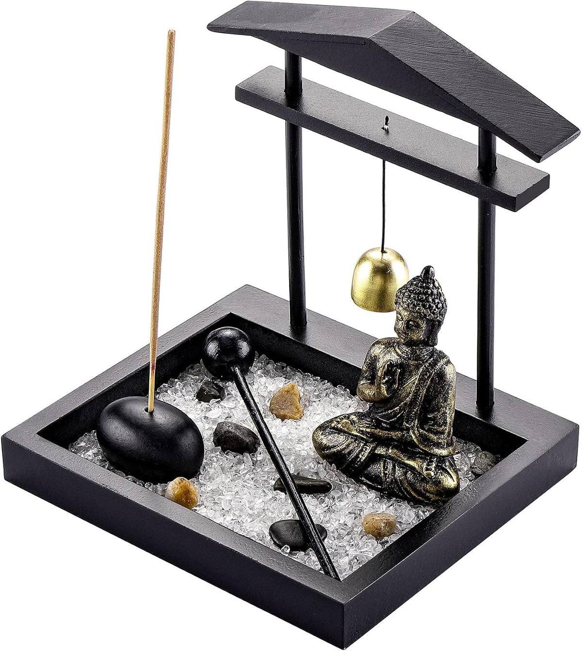 Jovivi Zen Garden Set Buddha Statue, Incense Stick Holder Bowl