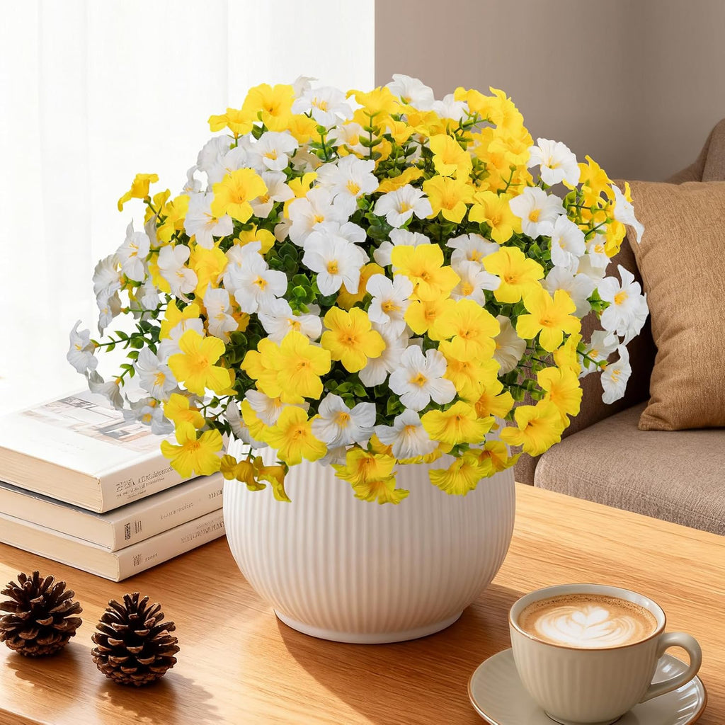 12 Bundles Artificial Flowers for Outdoors UV Resistant Fake Morning Glory