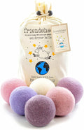 Friendsheep Wool Dryer Balls, Organic Reusable Fabric Softener Alternative for Laundry, Handmade, Fair Trade, Hypoallergenic, Eco-Friendly, Plastic-Free (6 Pack XL - Lavender Bliss)