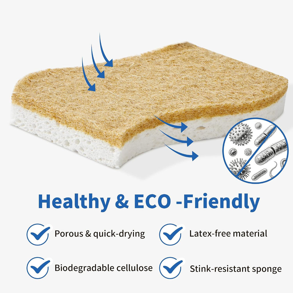 LEEPENK 72 PCS Non-Scratch Scrub Sponges,36 PCS Brown and 36 PCS Blue Kitchen Sponges for Cleaning,72 Dish Sponges for Kitchen Around the Home Bathroom & More, Non Scratch Scrub Dish Sponge for Dishes