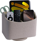 LAMOTI Remote Control Holder, 360° Rotating PU Leather Desk Organizer