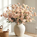 Alupssuc 32 Pcs Beige Faux Silk Mums, Fake Chrysanthemum for Vase