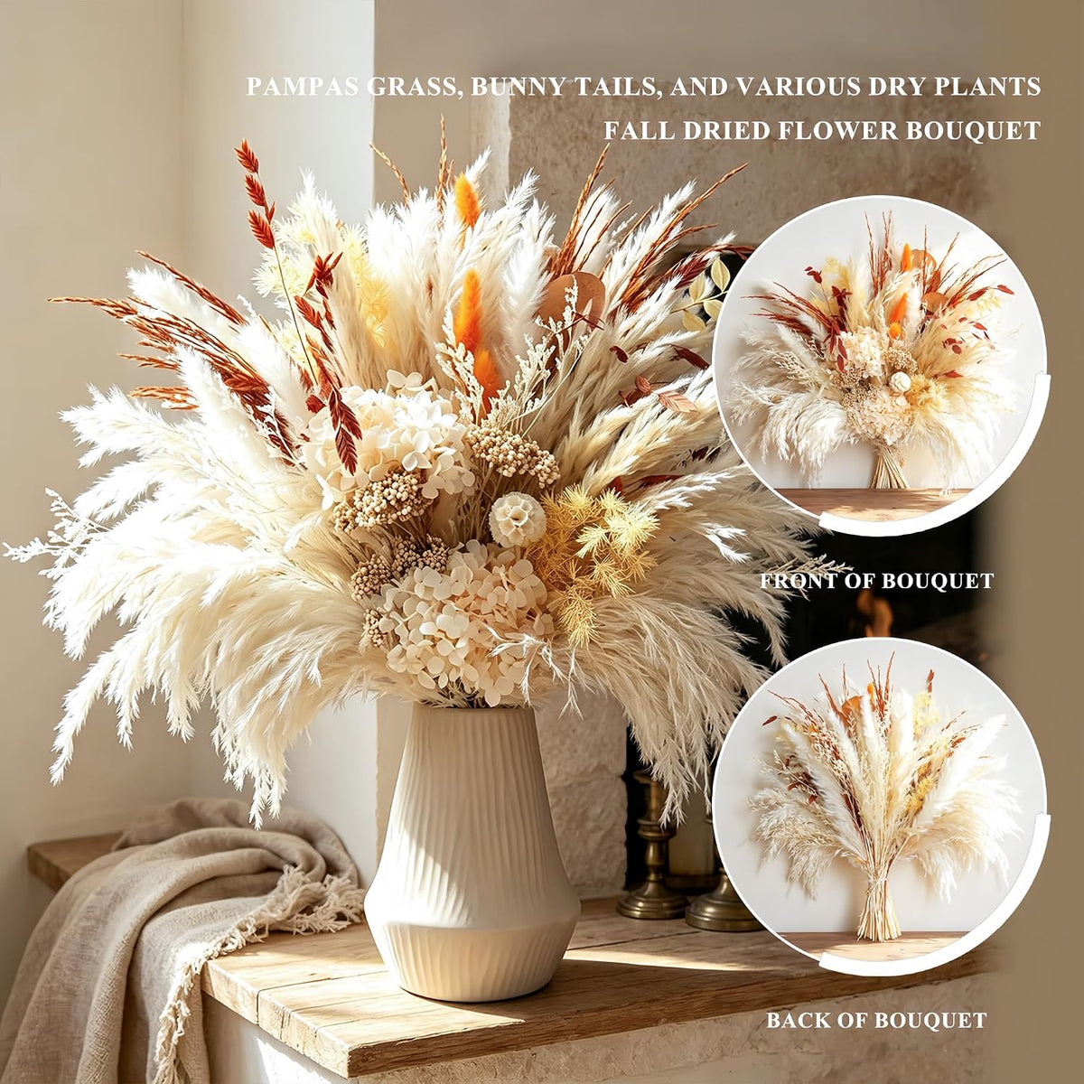 Dried Pampas Grass Bouquet, Fall Flower Arrangements